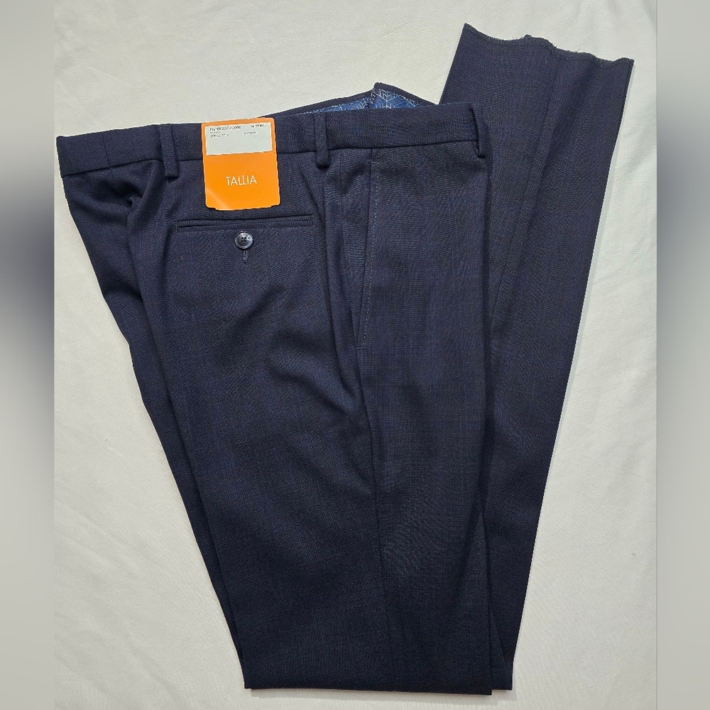 Tallia Navy Wine Dress Suit Pants Ready To Hem Size 18R/ 30